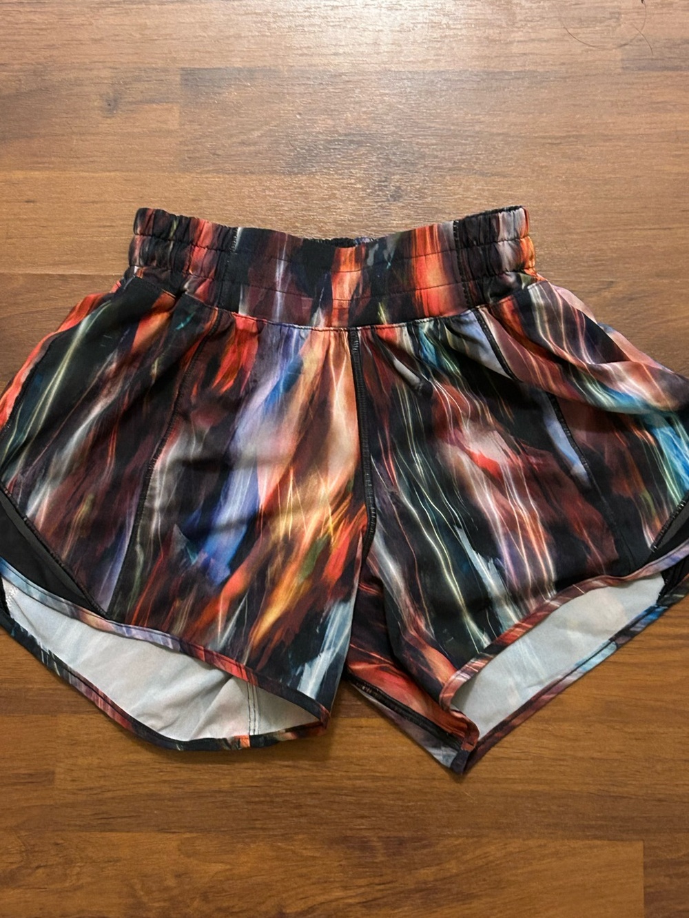 Women’s Multicolor Printed Athletic Shorts - Elastic Waist